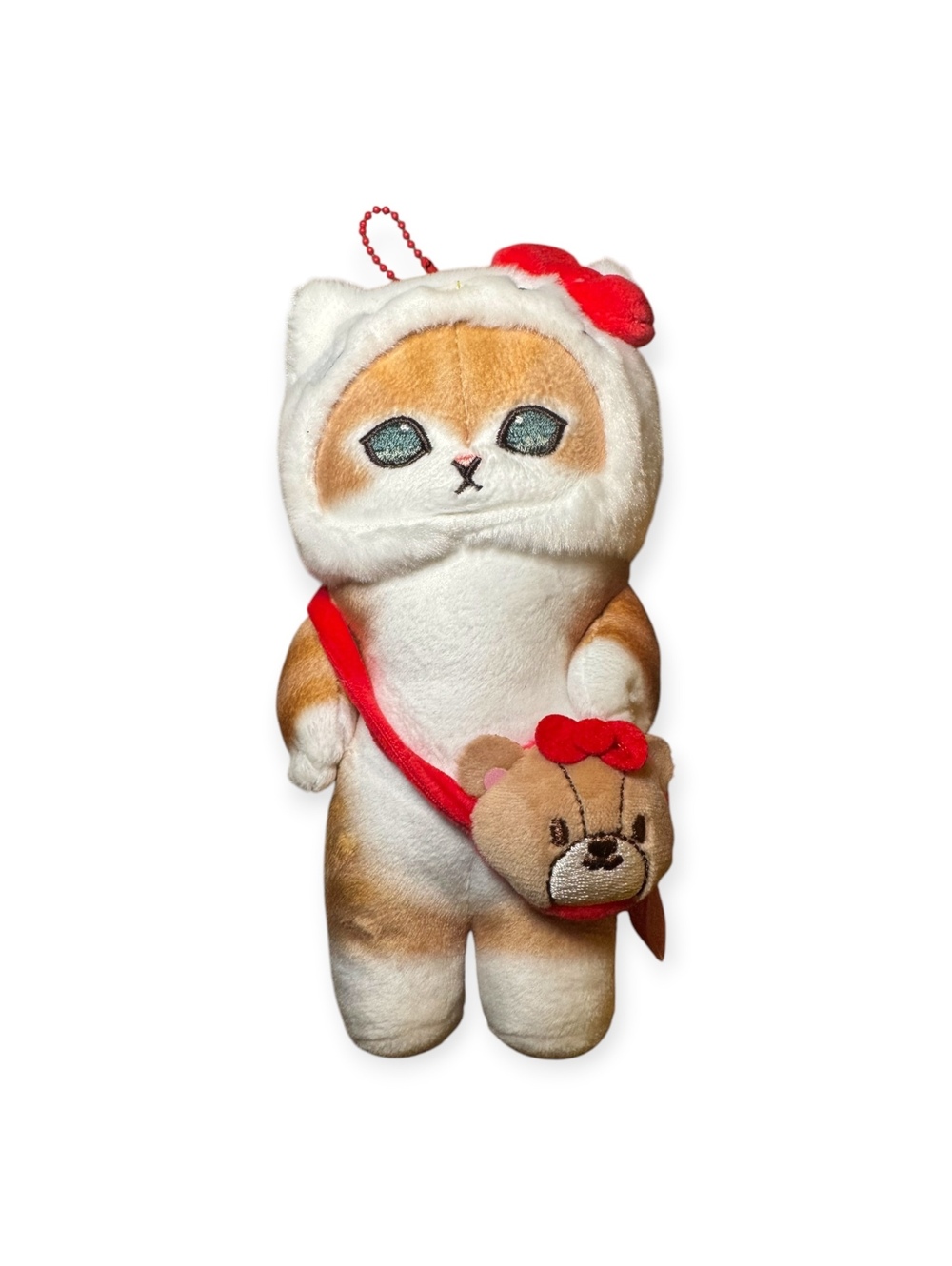 Sanrio x Mofusand Red Hello Kitty Mascot Keychain Plush Toy from Japan 7” GC